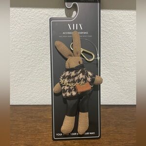 Brown and Black Bunny Bag Charm/Keychain Accessory